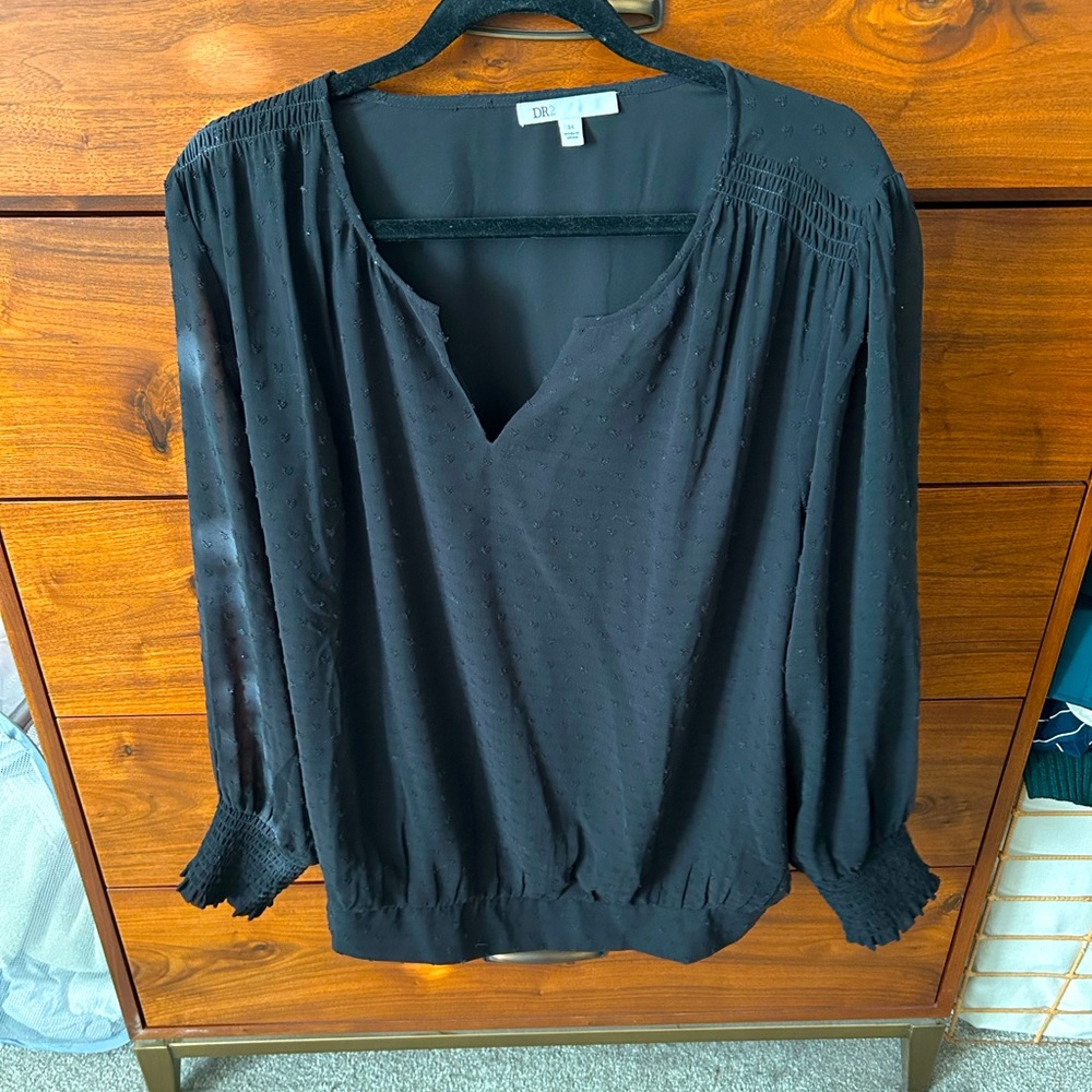 DR2 3x plus black long sleeve blouse